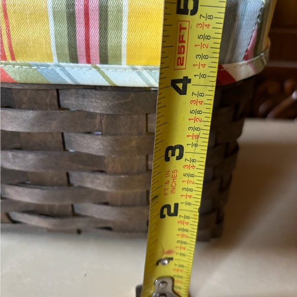 Vintage Longaberger Long Tapered Basket with Striped Liner - Picture 10 of 10